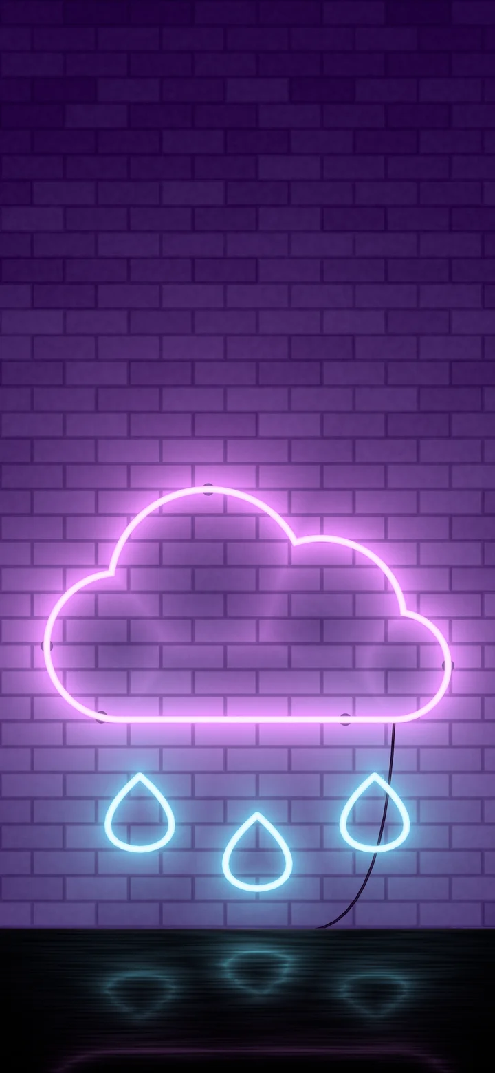 Dark Purple Neon Cloud wallpaper for iPhone and Android