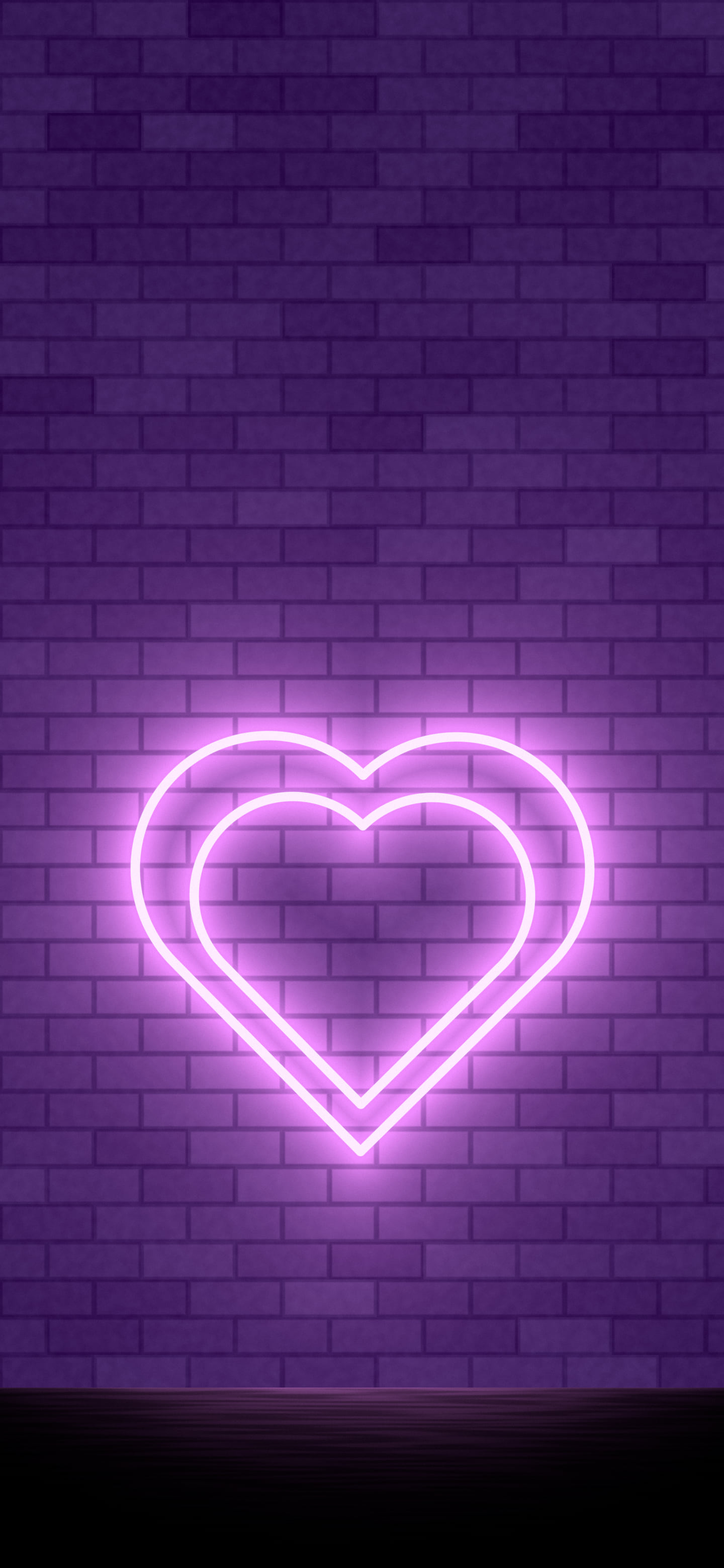 Dark Purple Neon Heart wallpaper for iPhone and Android