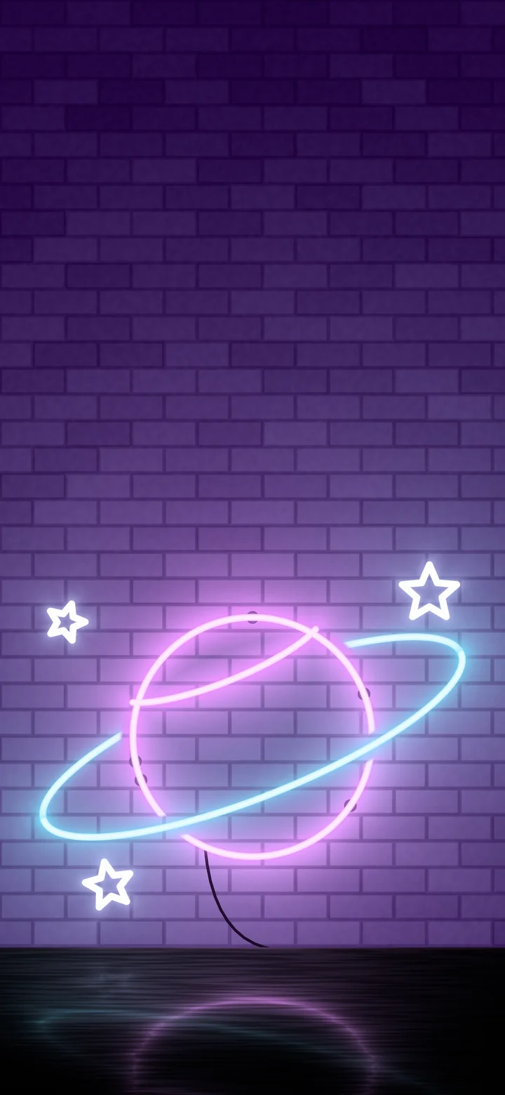 Dark Purple Neon Planet wallpaper for iPhone and Android