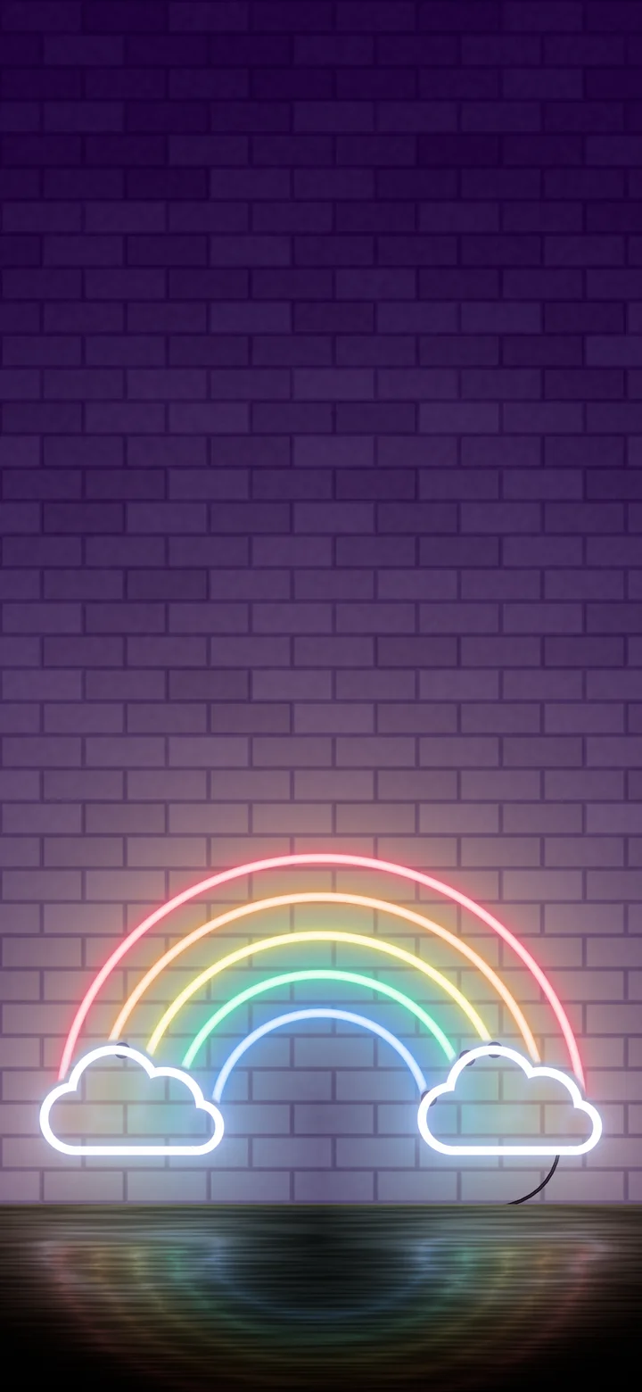 Dark Purple Neon Rainbow wallpaper for iPhone and Android