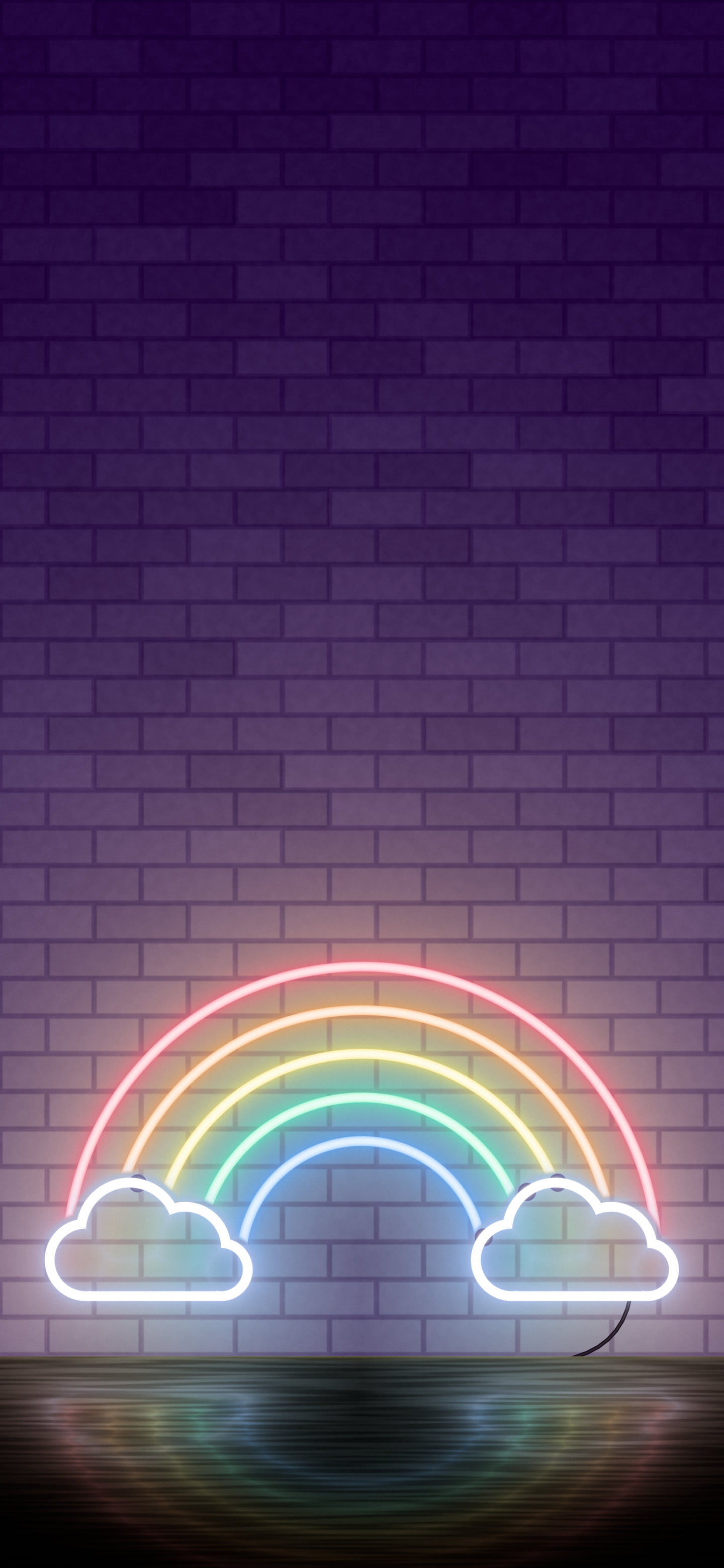 Dark Purple Neon Rainbow wallpaper for iPhone and Android