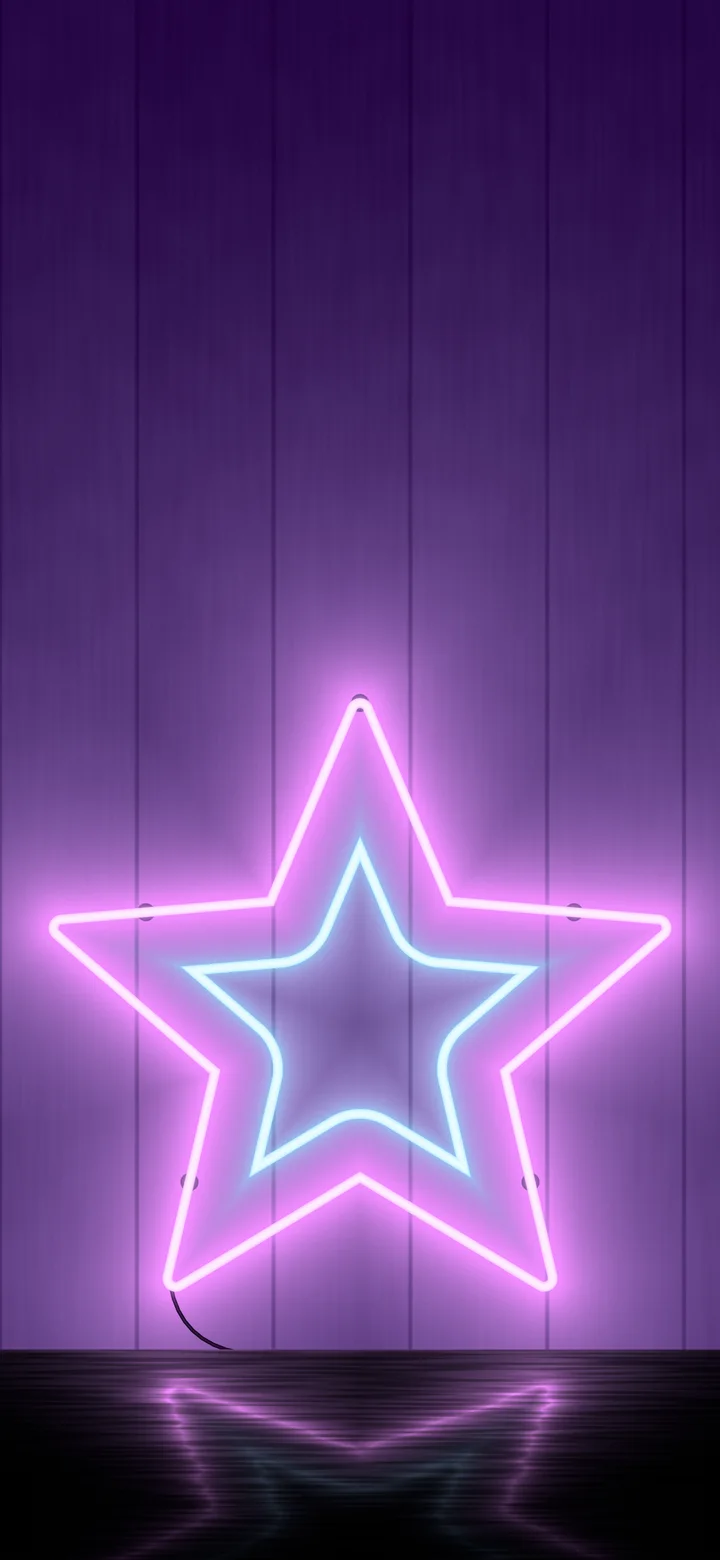 Dark Purple Neon Star wallpaper for iPhone and Android