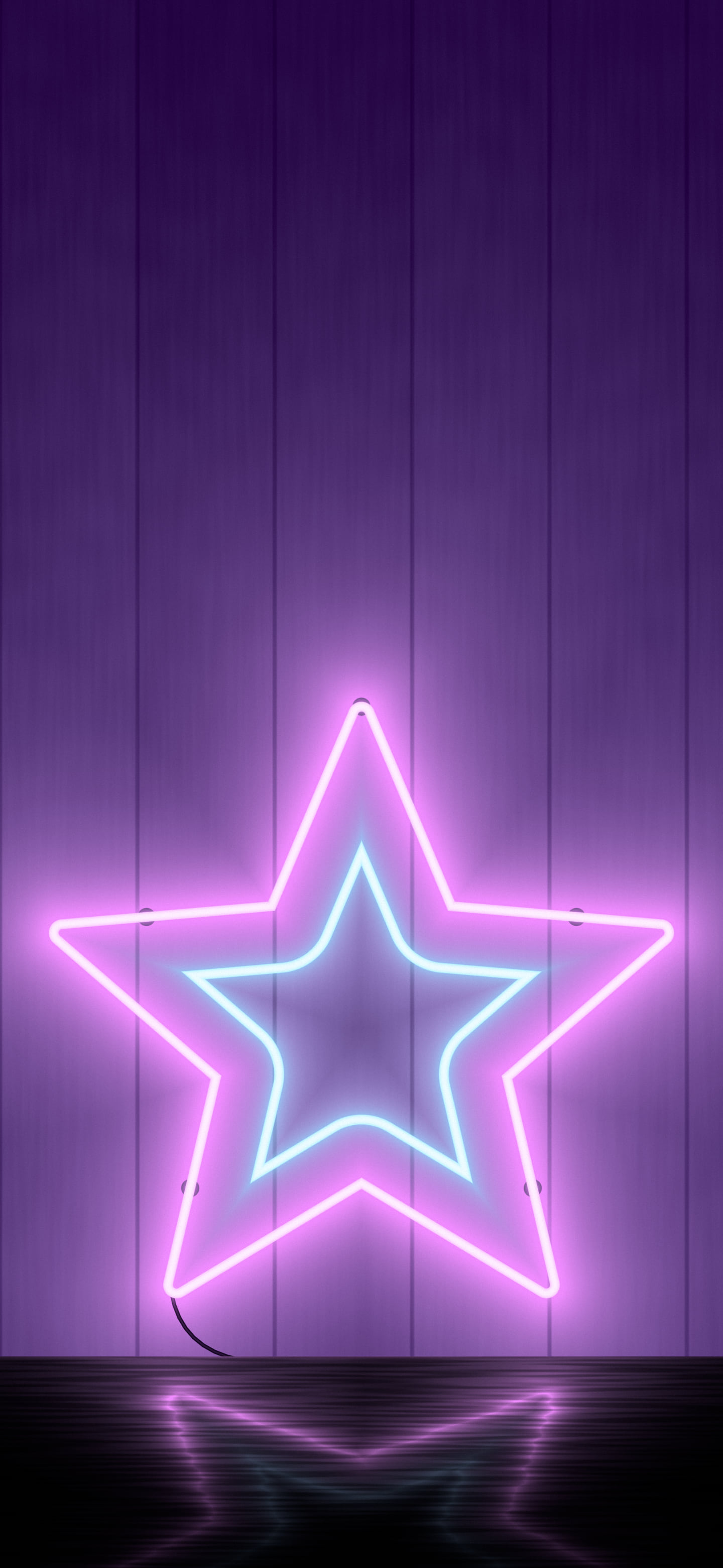 Dark Purple Neon Star wallpaper for iPhone and Android