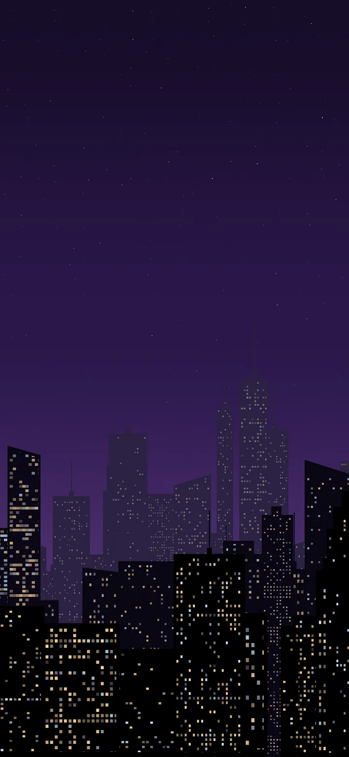 Dark Purple Night City Skyline wallpaper for iPhone and Android