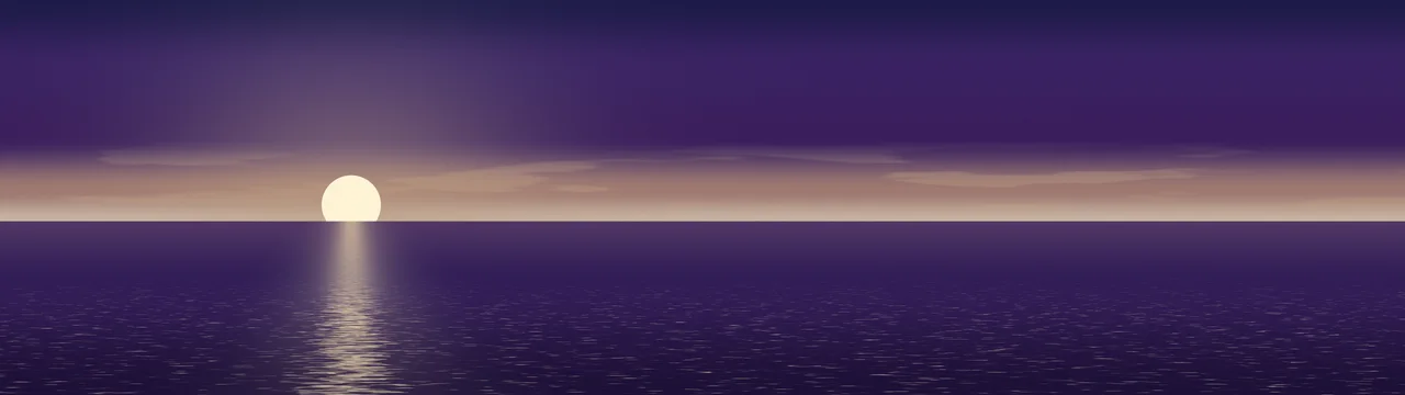 Dark Purple Ocean Sunset dual monitor wallpaper, 7680 × 2160