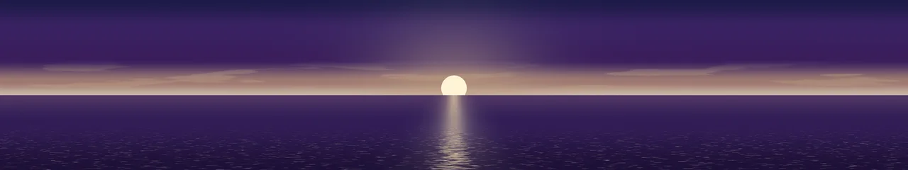 Dark Purple Ocean Sunset triple monitor wallpaper, 7680 × 1440