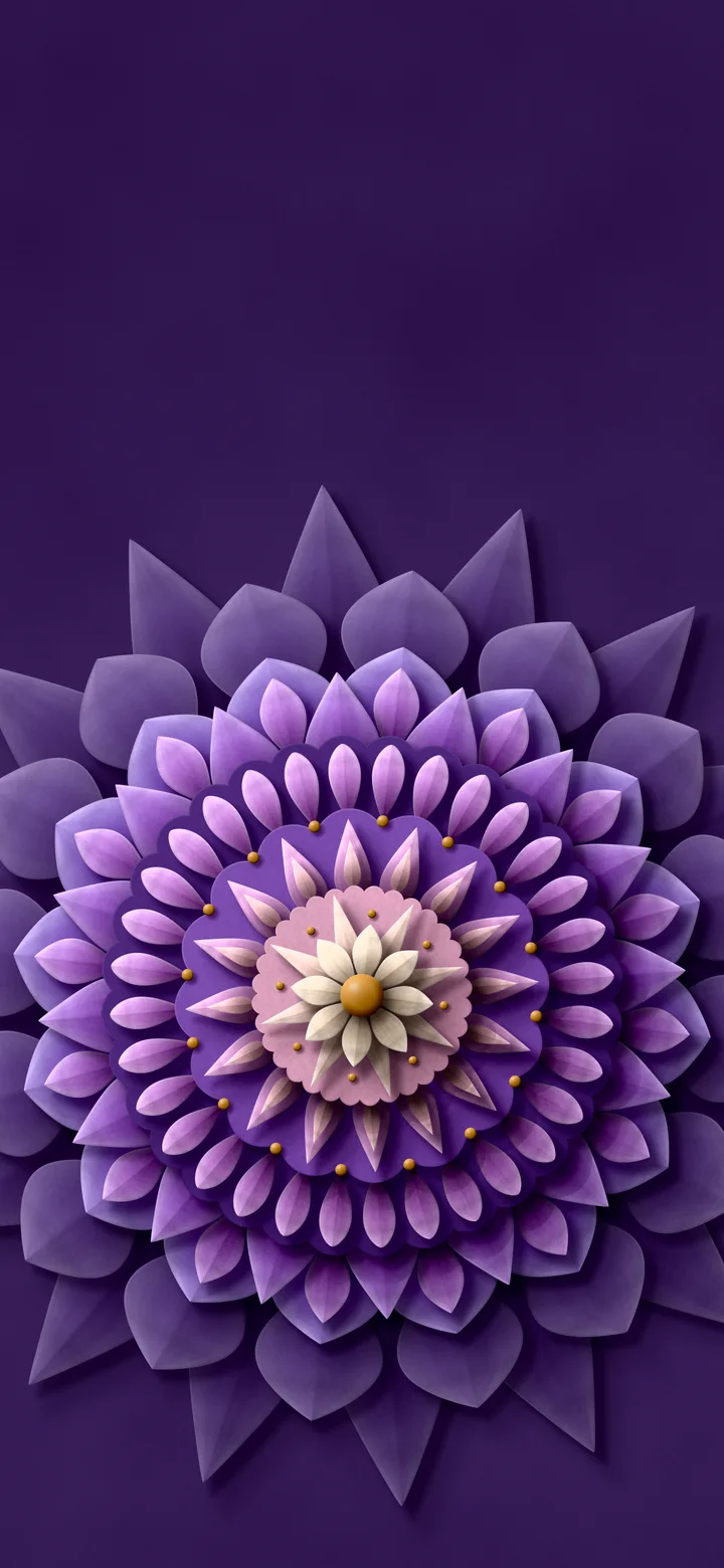 Dark Purple Paper Mandala wallpaper for iPhone and Android