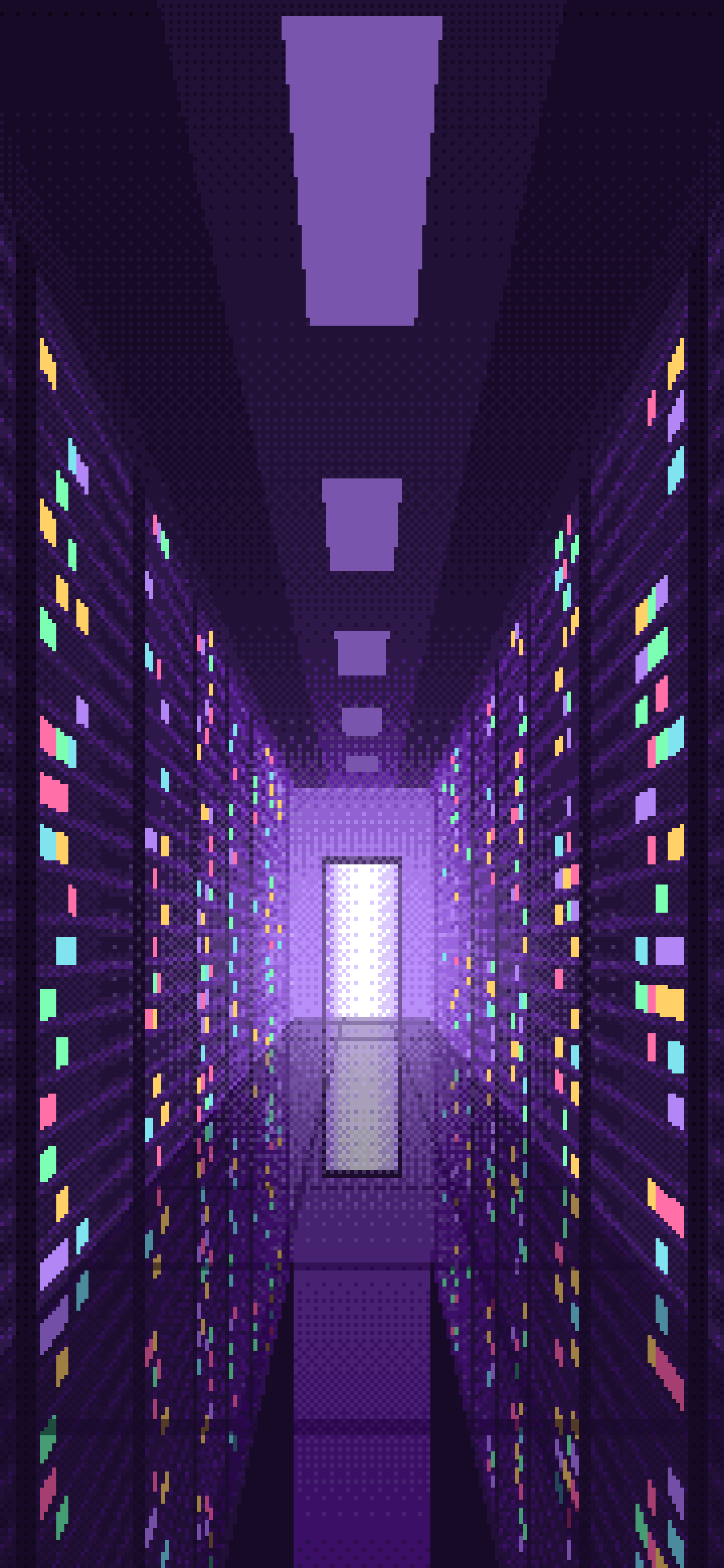 Dark Purple Pixel Art Server Room wallpaper for iPhone and Android