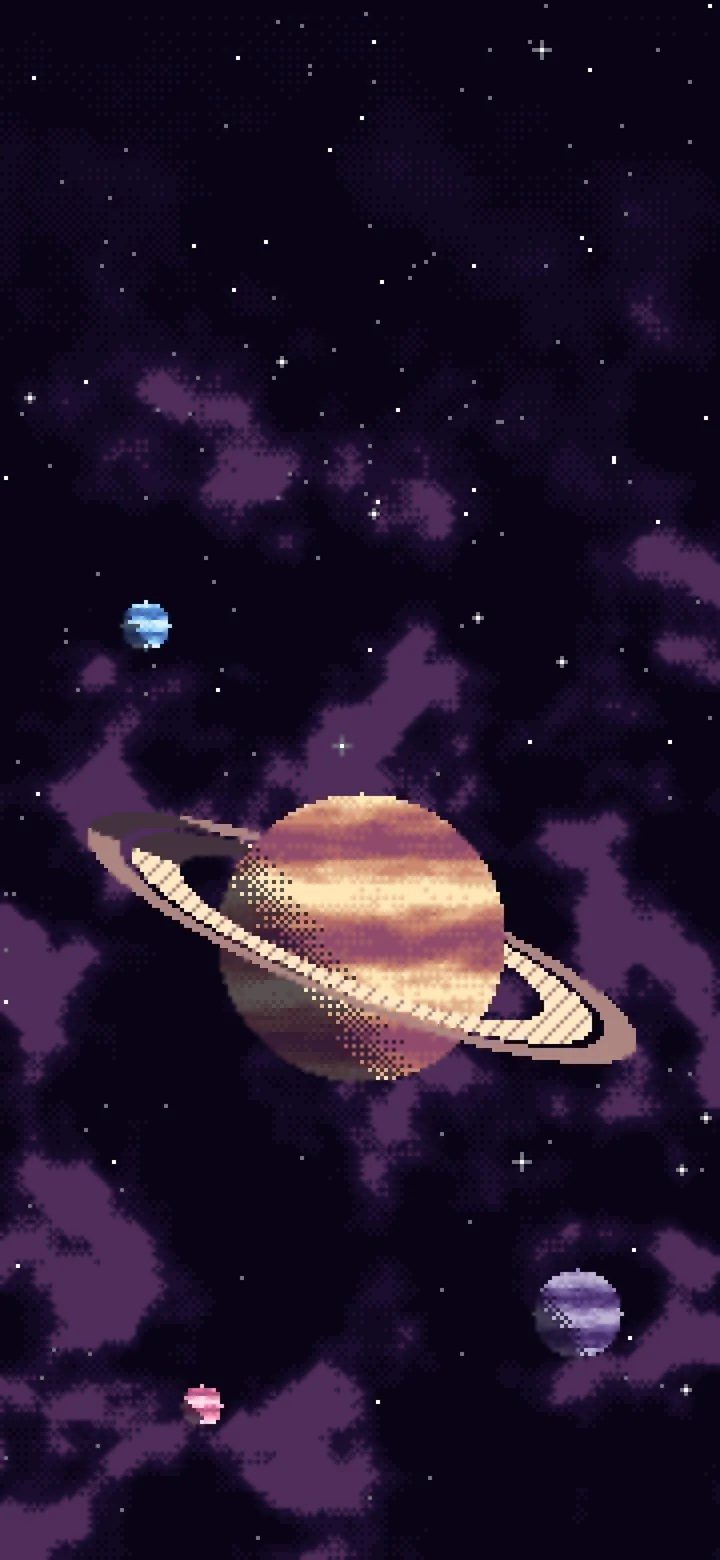 Dark Purple Pixel Art Space wallpaper for iPhone and Android