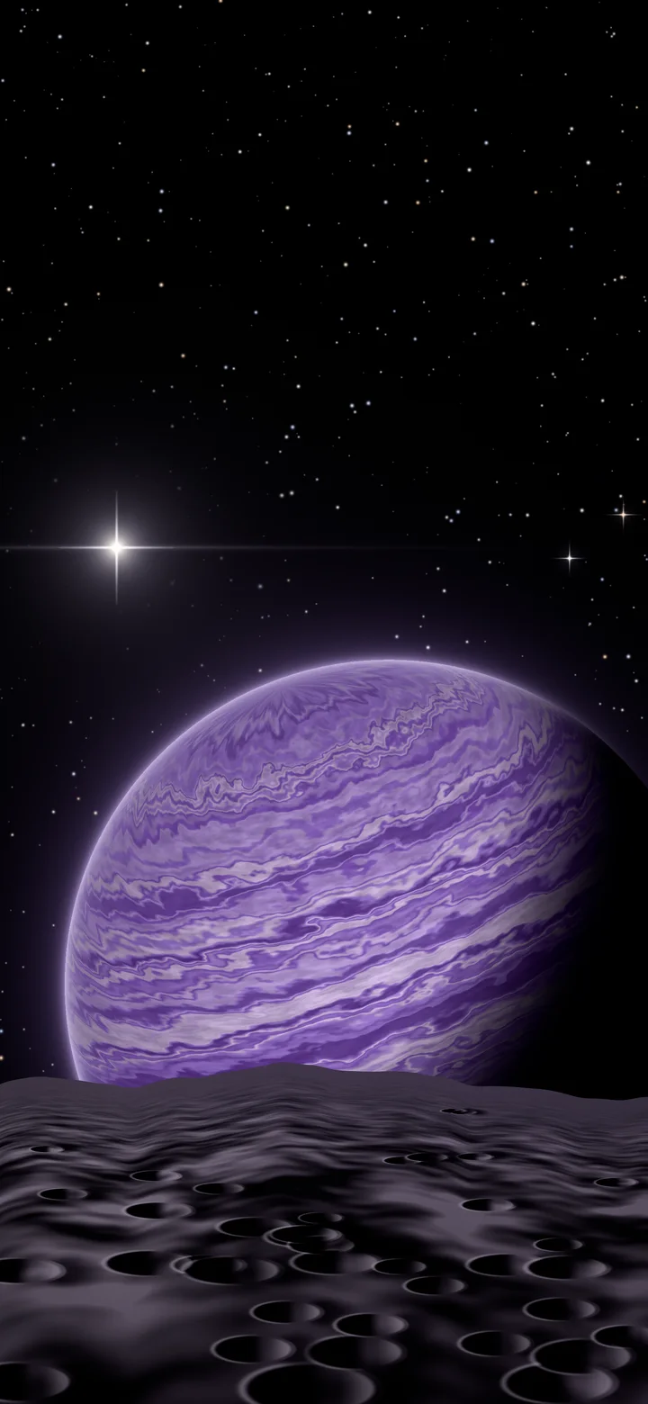 Dark Purple Planet Rise wallpaper for iPhone and Android