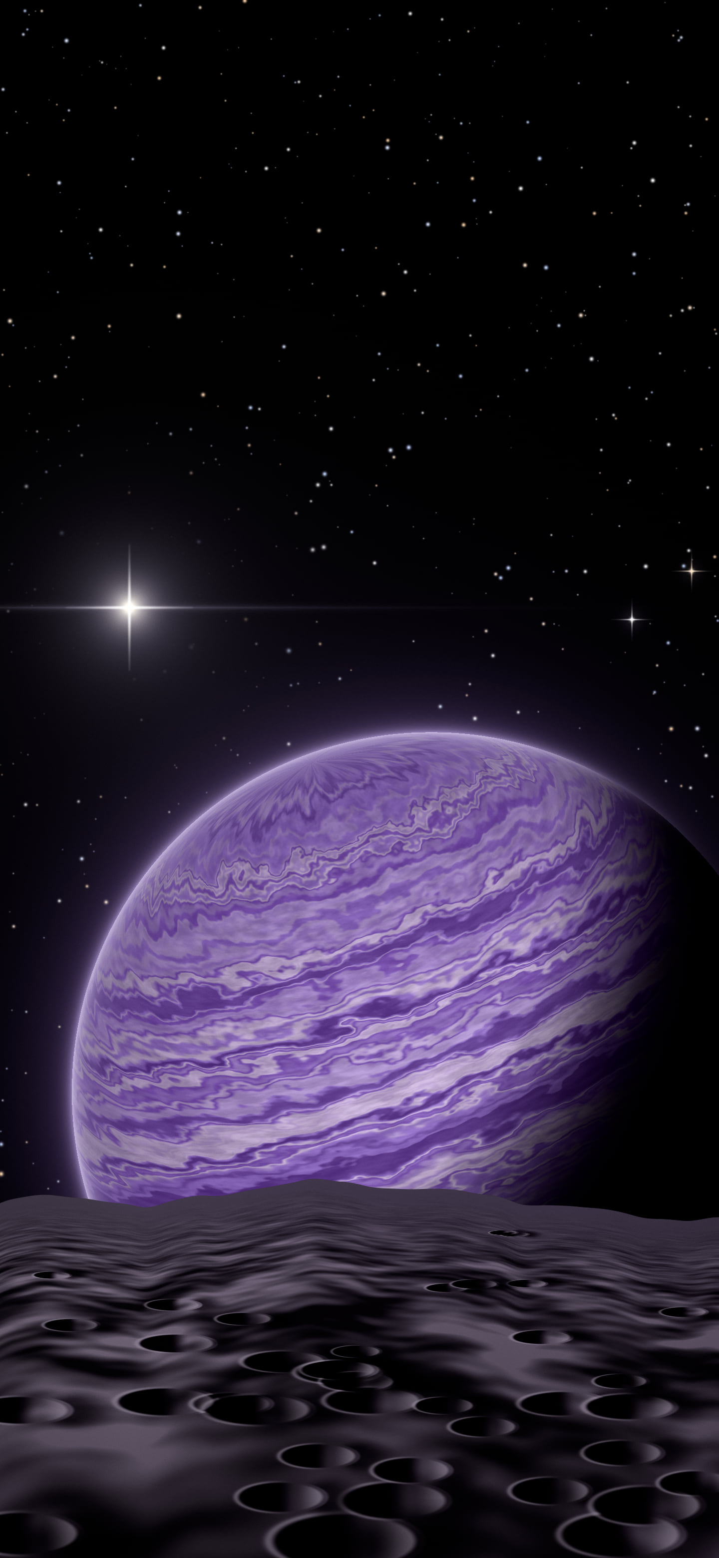 Dark Purple Planet Rise wallpaper for iPhone and Android
