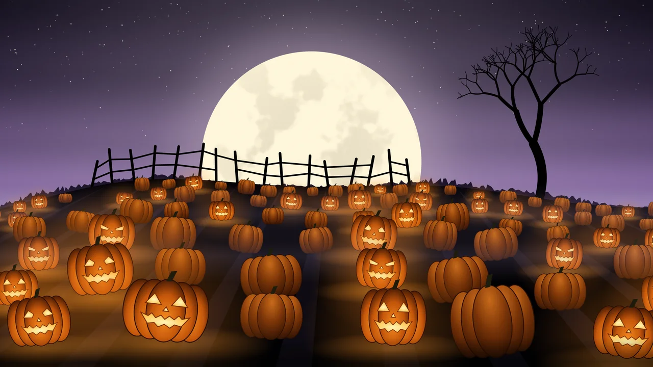 Dark Purple Pumpkin Patch desktop wallpaper in 4K