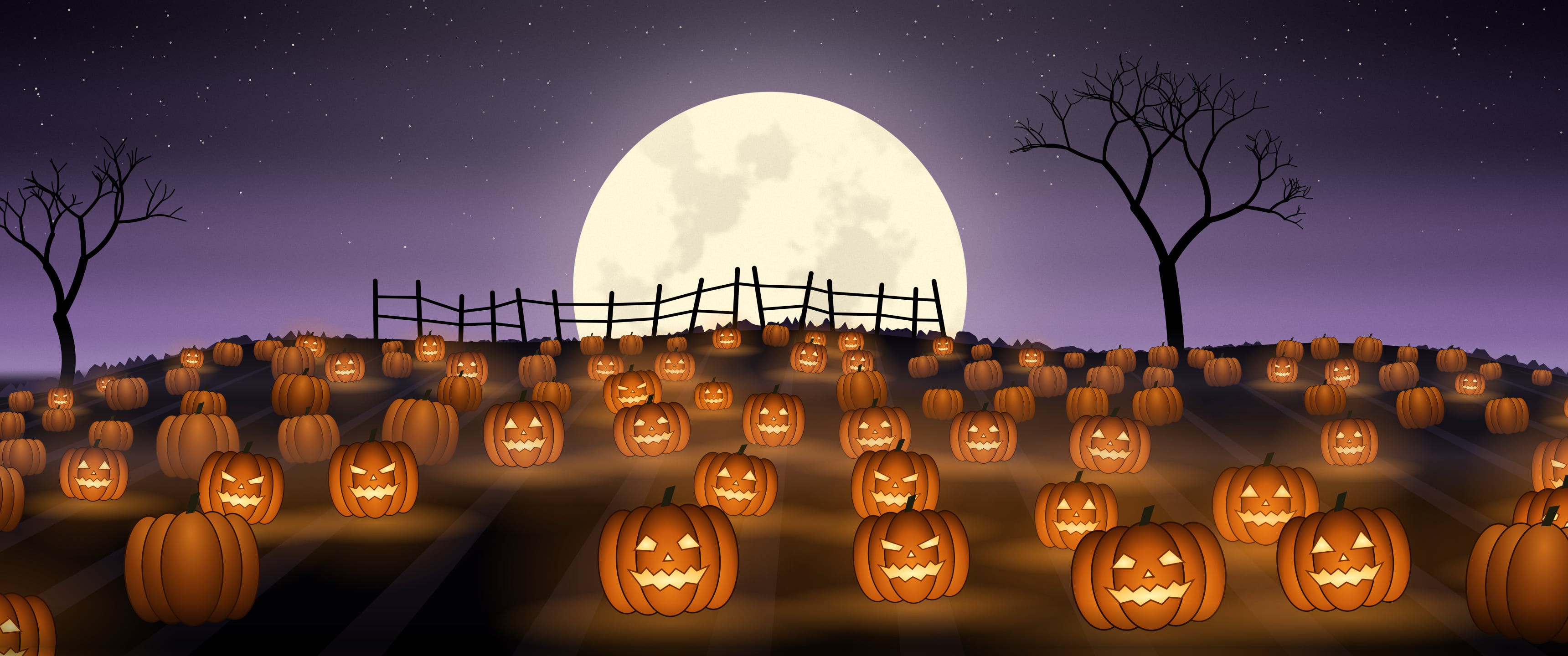 Dark Purple Pumpkin Patch ultrawide wallpaper, 3440 × 1440