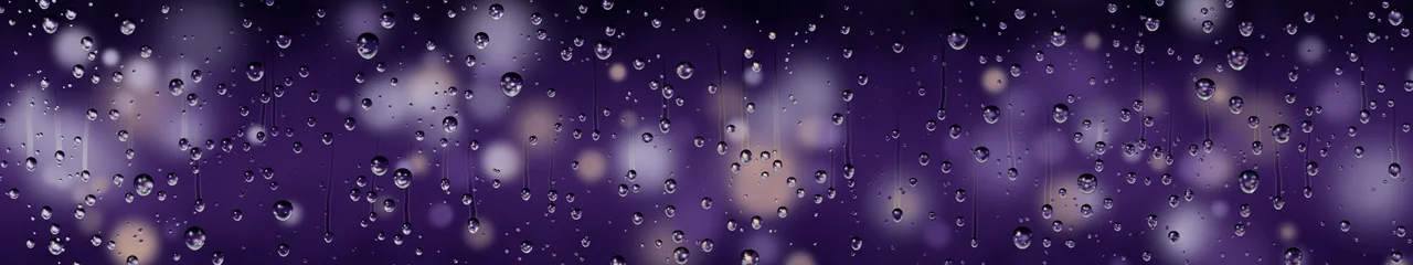 Dark Purple Rain on a Window triple monitor wallpaper, 7680 × 1440