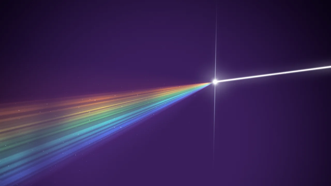 Dark Purple Rainbow Light Beam desktop wallpaper in 4K