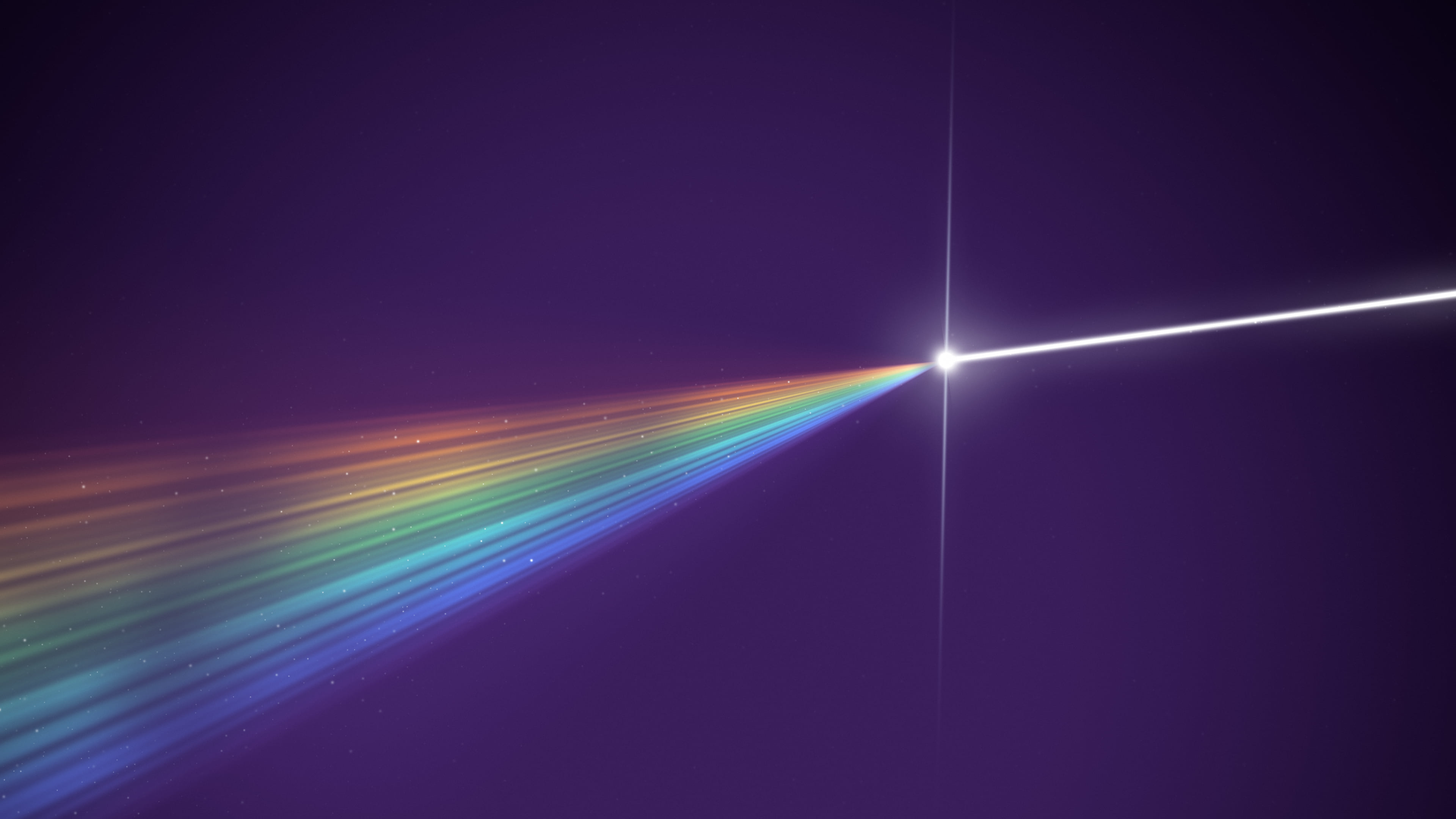 Dark Purple Rainbow Light Beam desktop wallpaper in 4K
