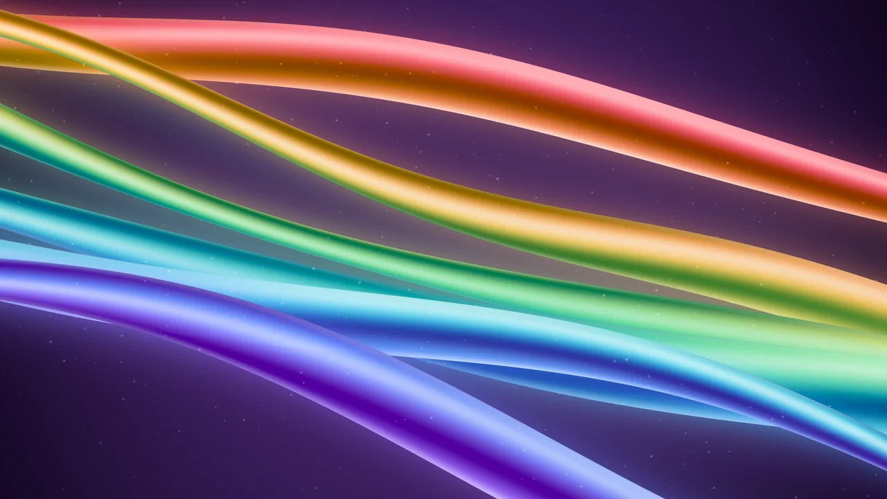 Dark Purple Rainbow Waves desktop wallpaper in 4K
