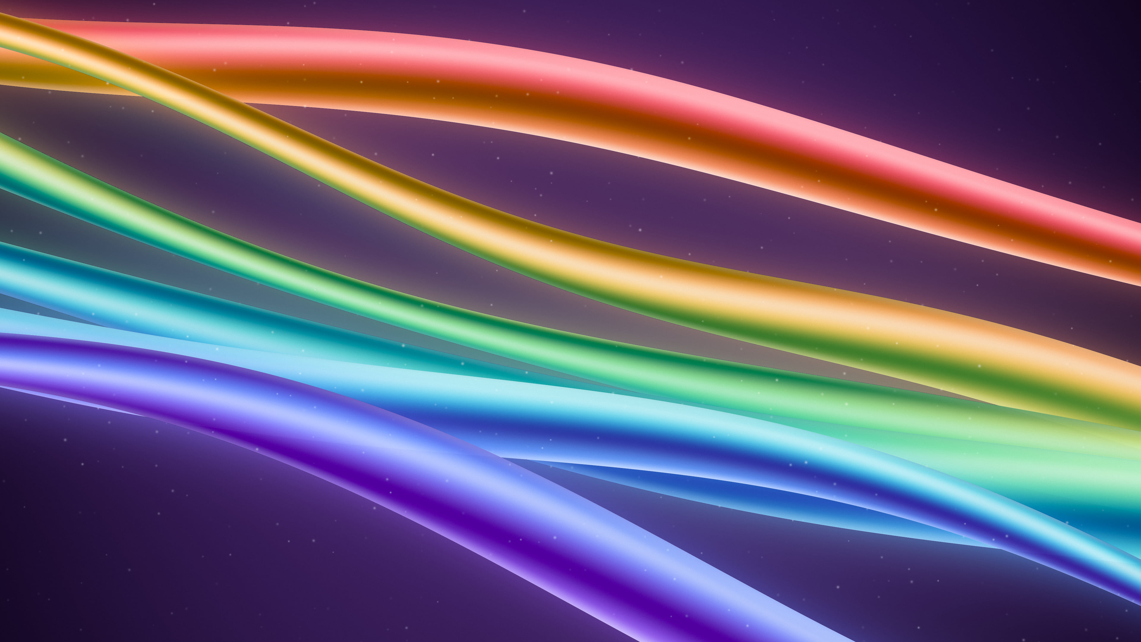 Dark Purple Rainbow Waves desktop wallpaper in 4K