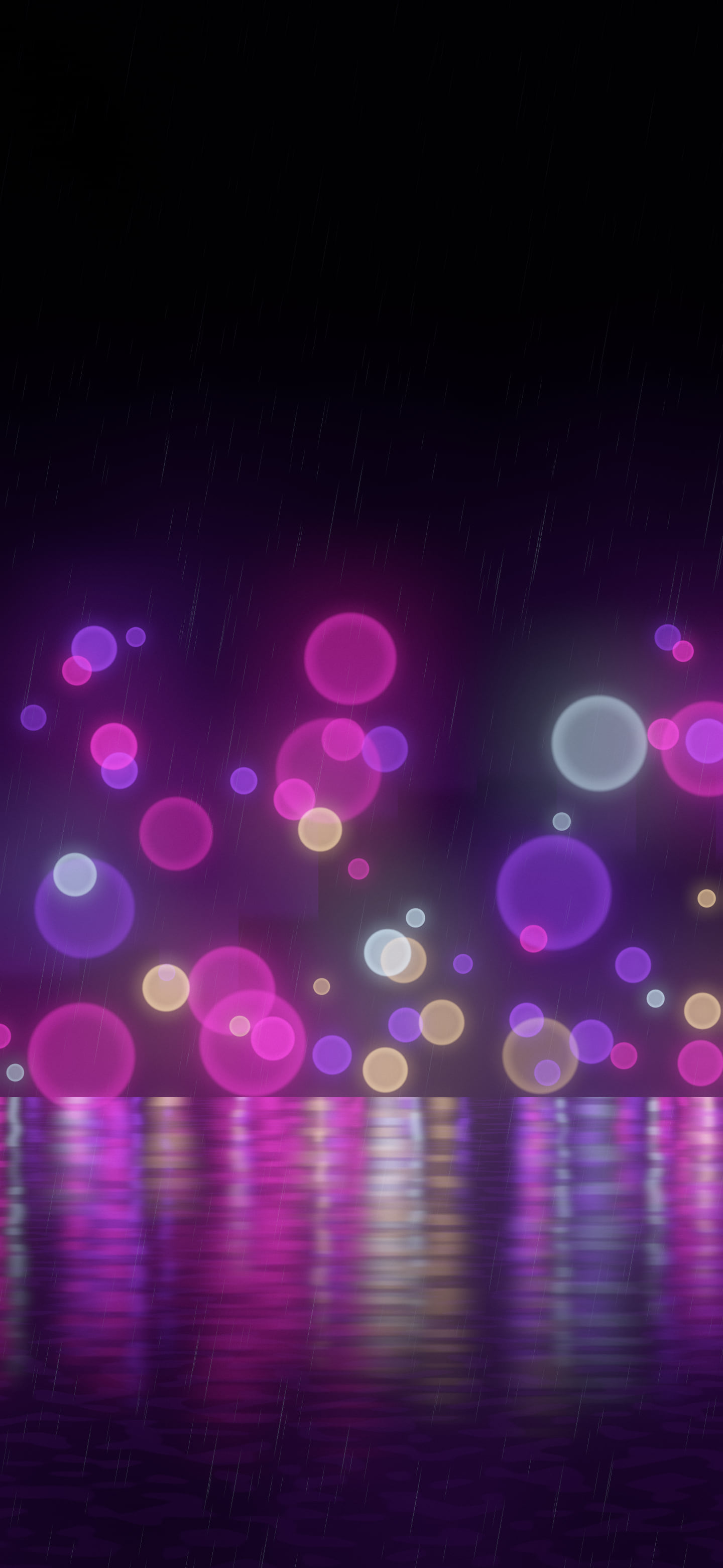 Dark Purple Rainy Neon City wallpaper for iPhone and Android