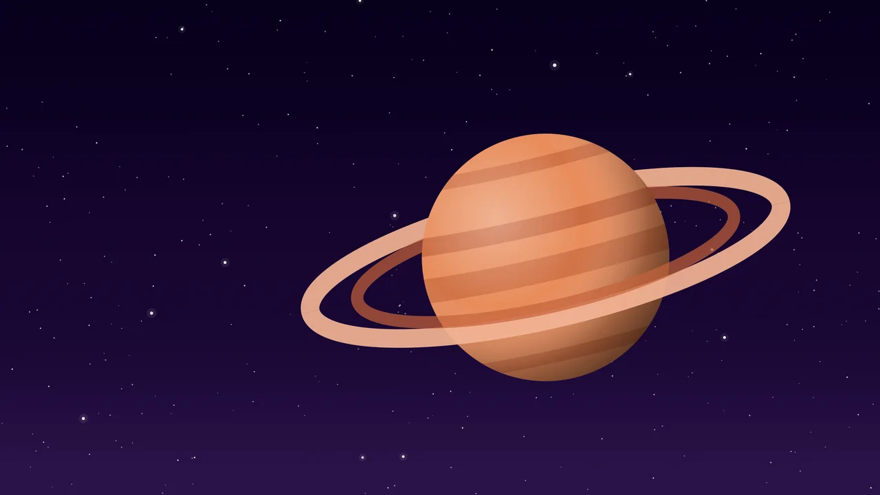 Dark Purple Ringed Planet desktop wallpaper in 4K