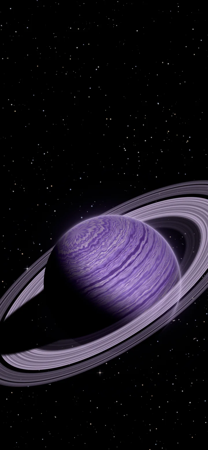 Dark Purple Ringed Saturn wallpaper for iPhone and Android