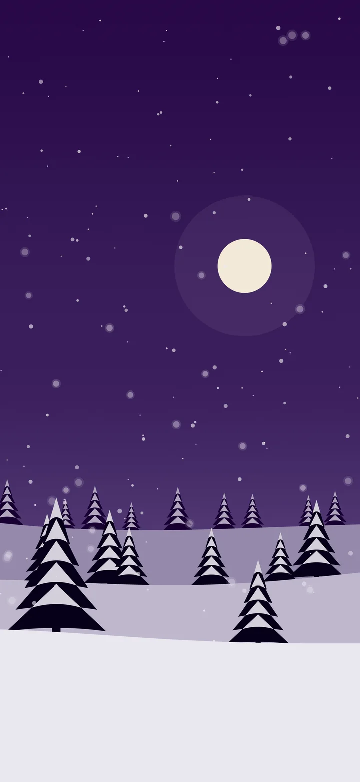 Dark Purple Snowy Forest wallpaper for iPhone and Android