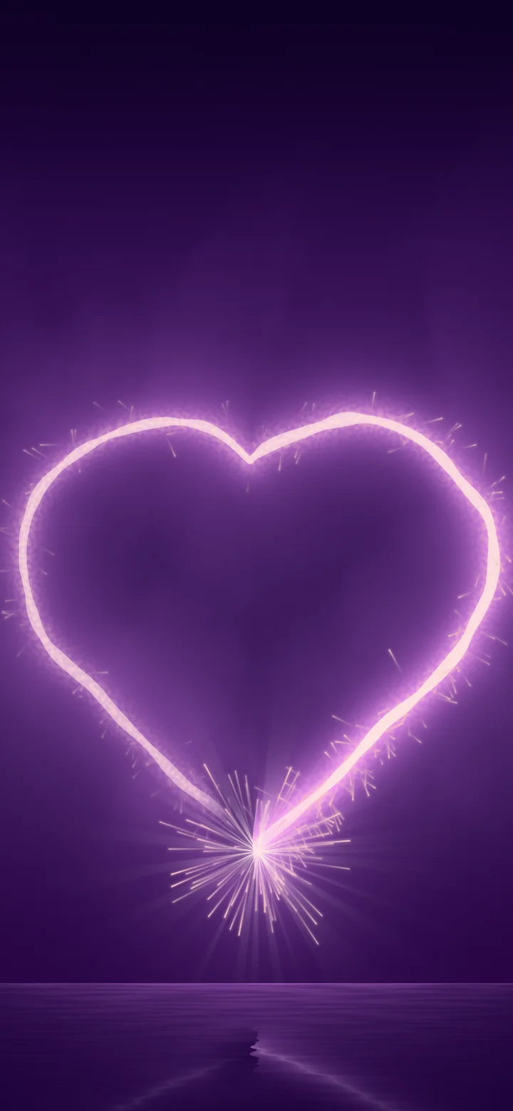 Dark Purple Sparkler Heart wallpaper for iPhone and Android