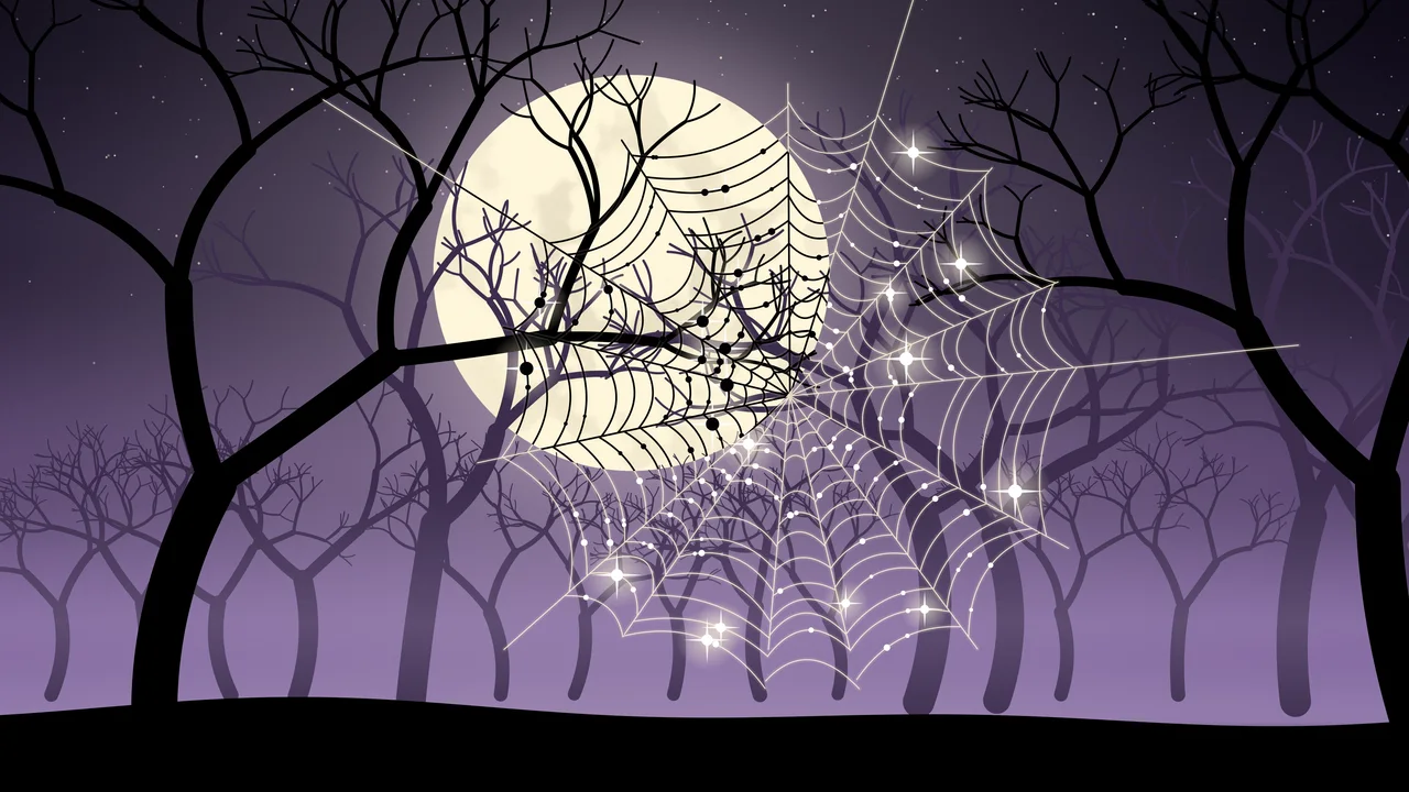Dark Purple Spider Web desktop wallpaper in 4K