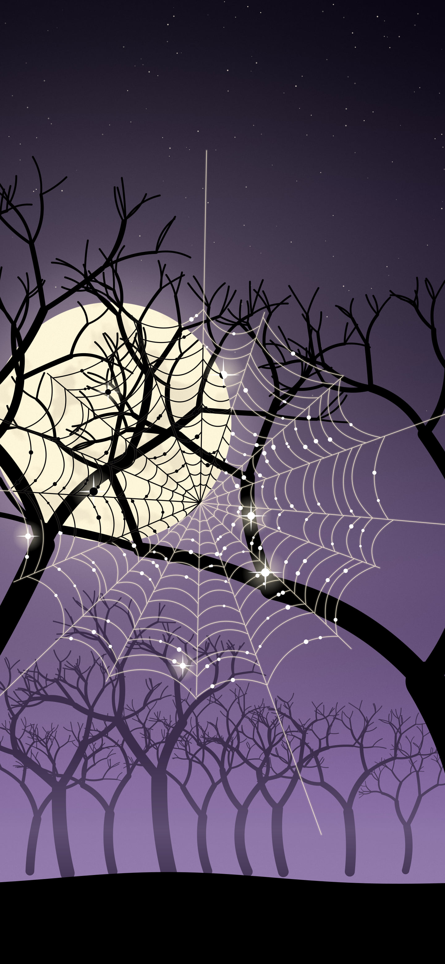 Dark Purple Spider Web wallpaper for iPhone and Android