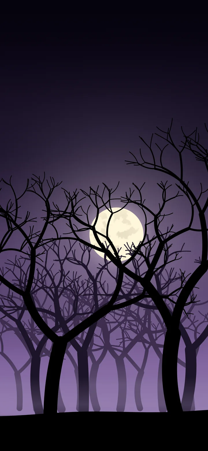 Dark Purple Spooky Forest wallpaper for iPhone and Android