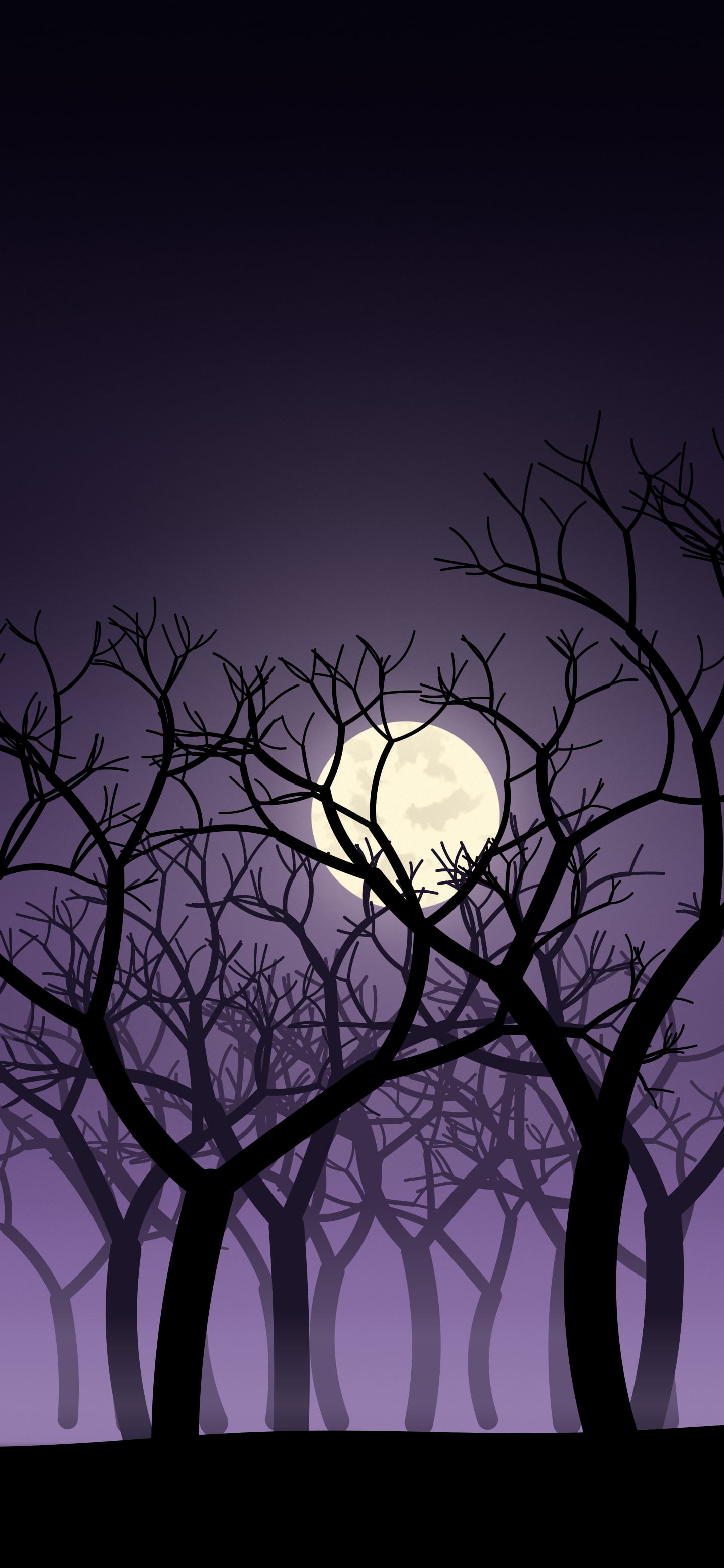 Dark Purple Spooky Forest wallpaper for iPhone and Android