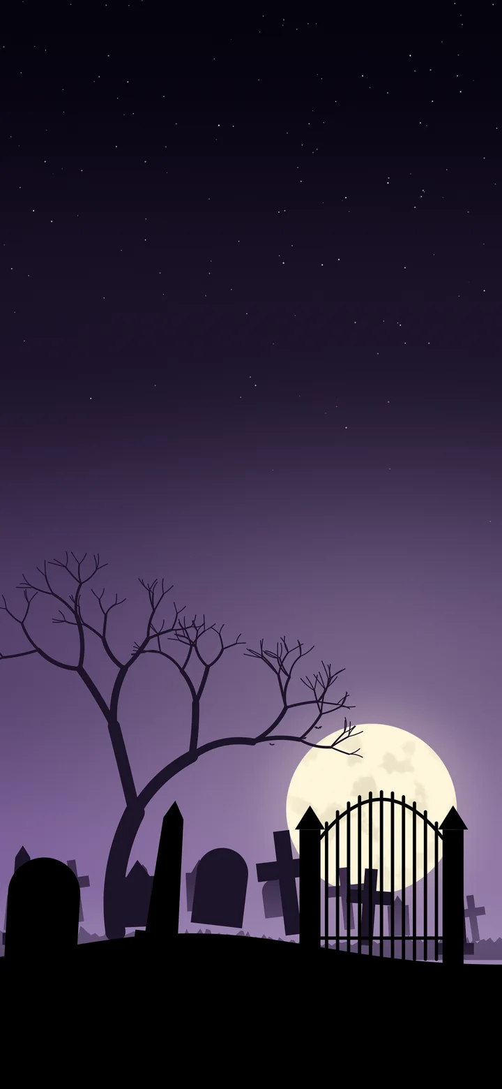 Dark Purple Spooky Graveyard wallpaper for iPhone and Android