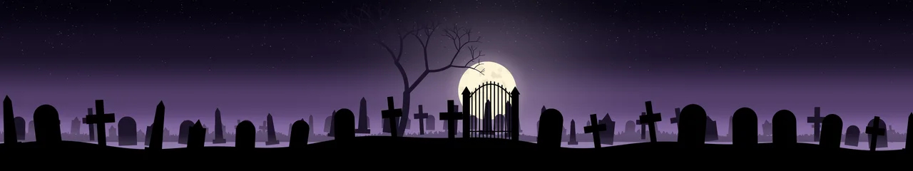 Dark Purple Spooky Graveyard triple monitor wallpaper, 7680 × 1440