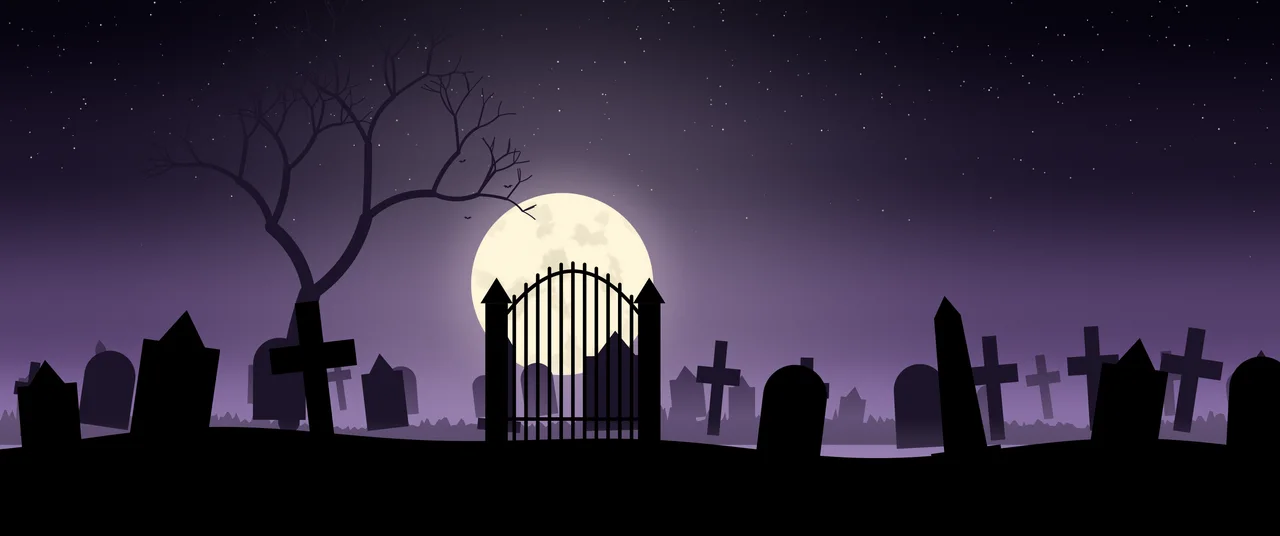 Dark Purple Spooky Graveyard ultrawide wallpaper, 3440 × 1440