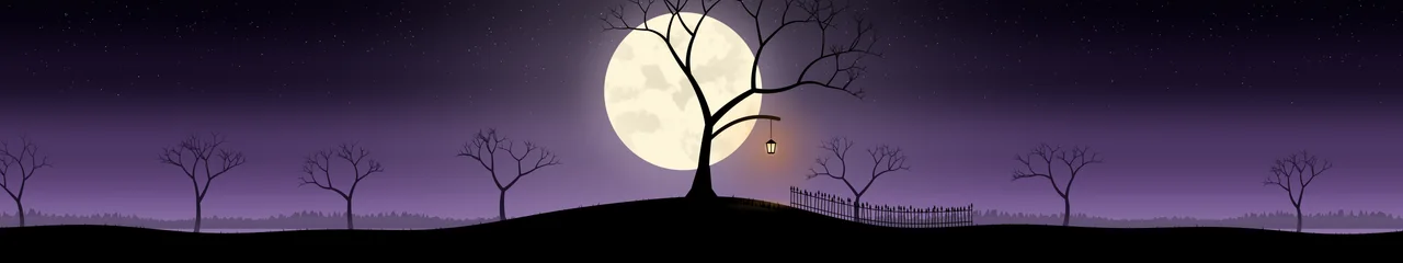 Dark Purple Spooky Tree and Moon triple monitor wallpaper, 7680 × 1440