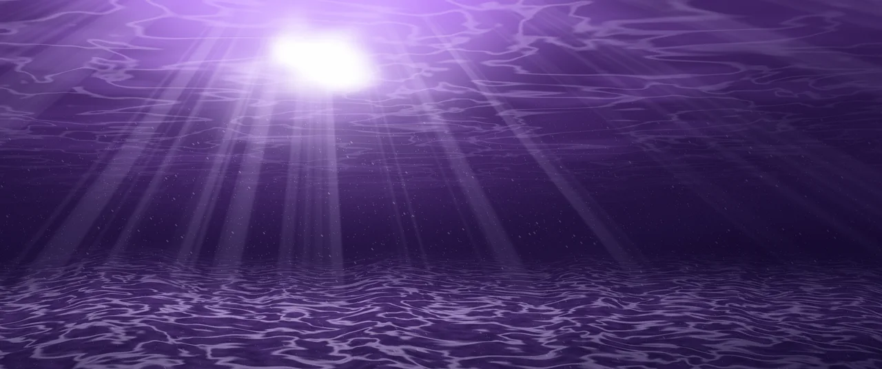 Dark Purple Underwater Sun Rays ultrawide wallpaper, 3440 × 1440