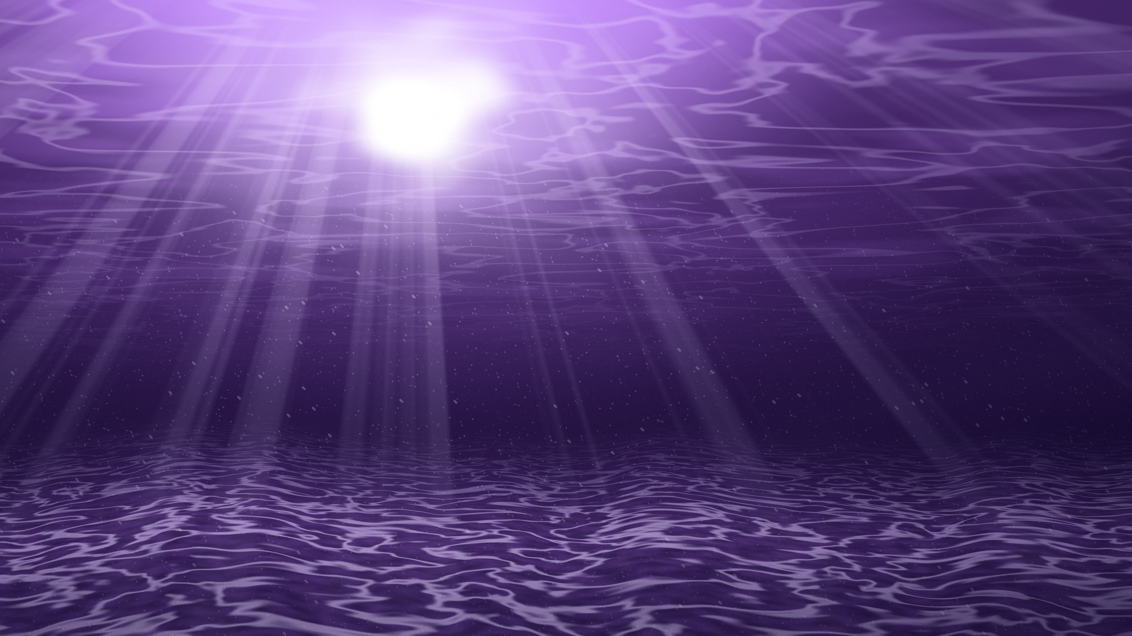 Dark Purple Underwater Sun Rays desktop wallpaper in 4K