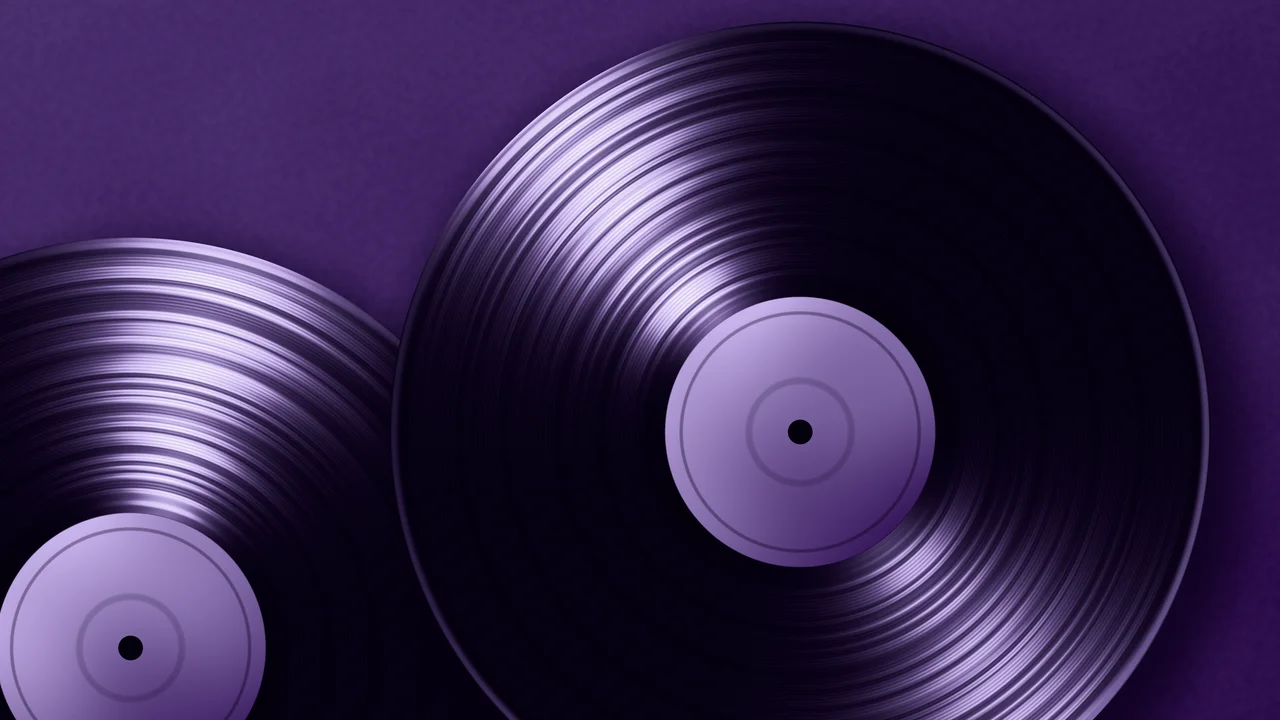 Dark Purple Vinyl Record desktop wallpaper in 4K