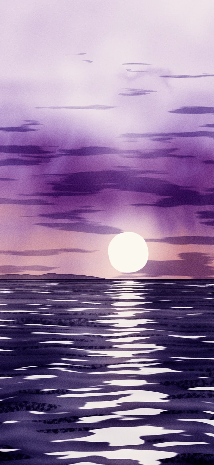 Dark Purple Watercolor Ocean Sunset wallpaper for iPhone and Android