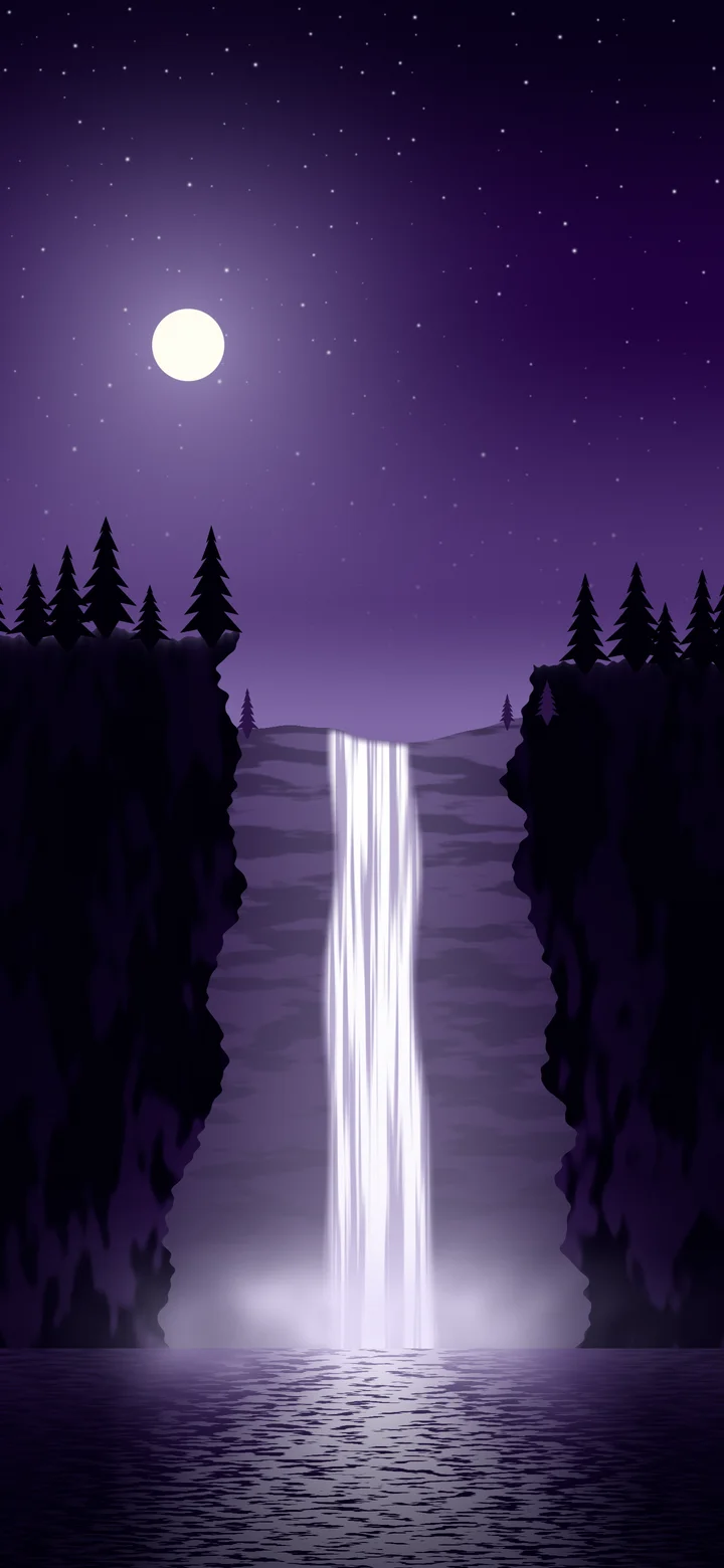Dark Purple Waterfall wallpaper for iPhone and Android