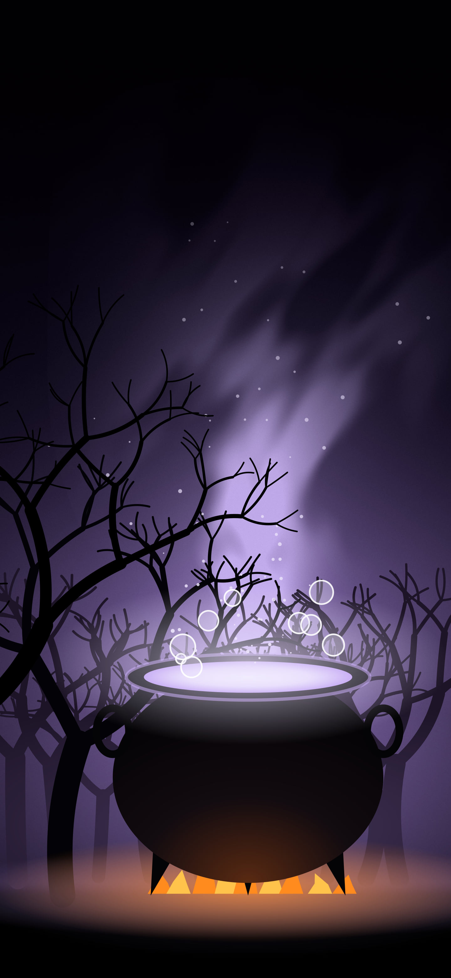 Dark Purple Witch Cauldron wallpaper for iPhone and Android