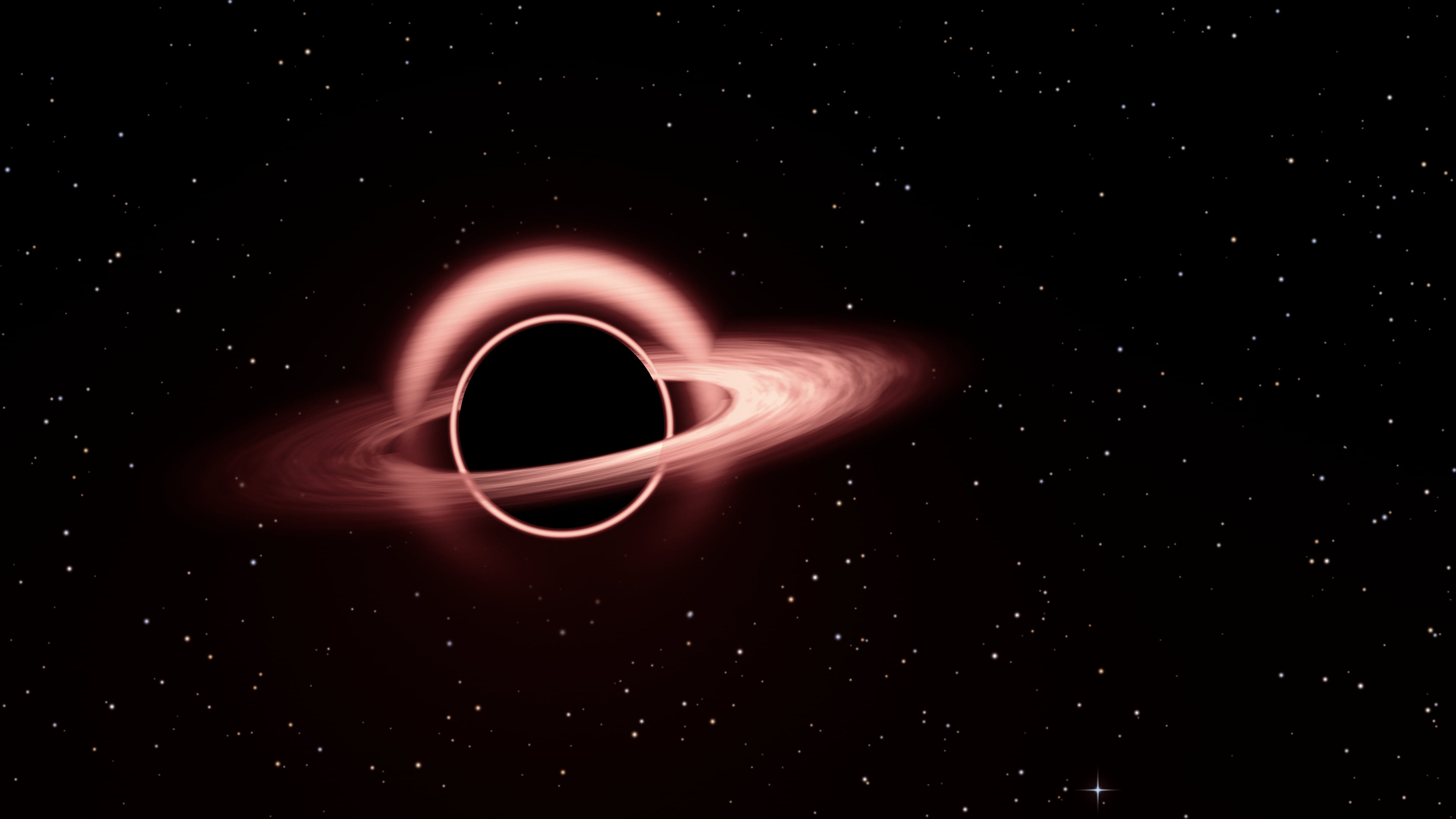 Dark Red Black Hole desktop wallpaper in 4K
