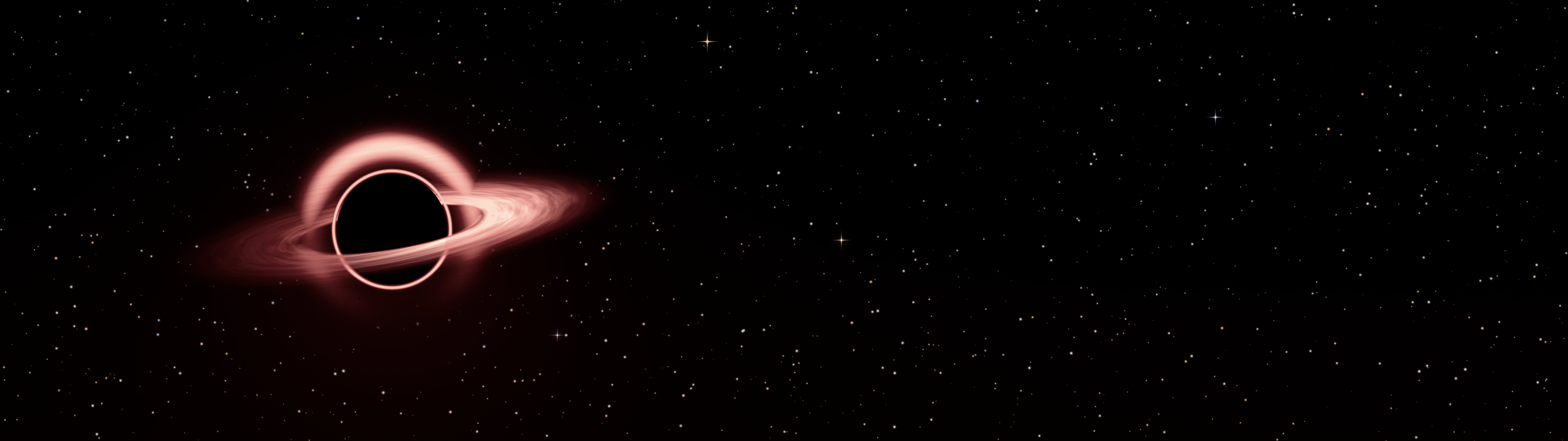 Dark Red Black Hole dual monitor wallpaper, 7680 × 2160