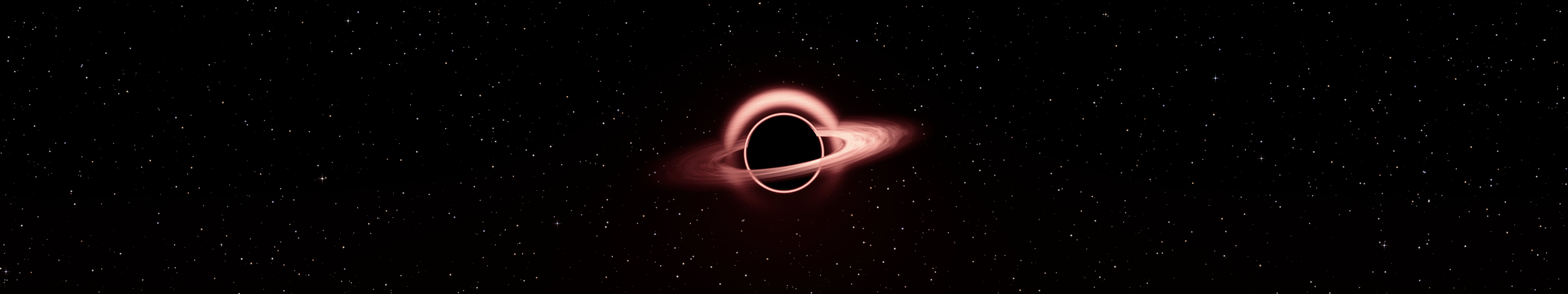 Dark Red Black Hole triple monitor wallpaper, 7680 × 1440