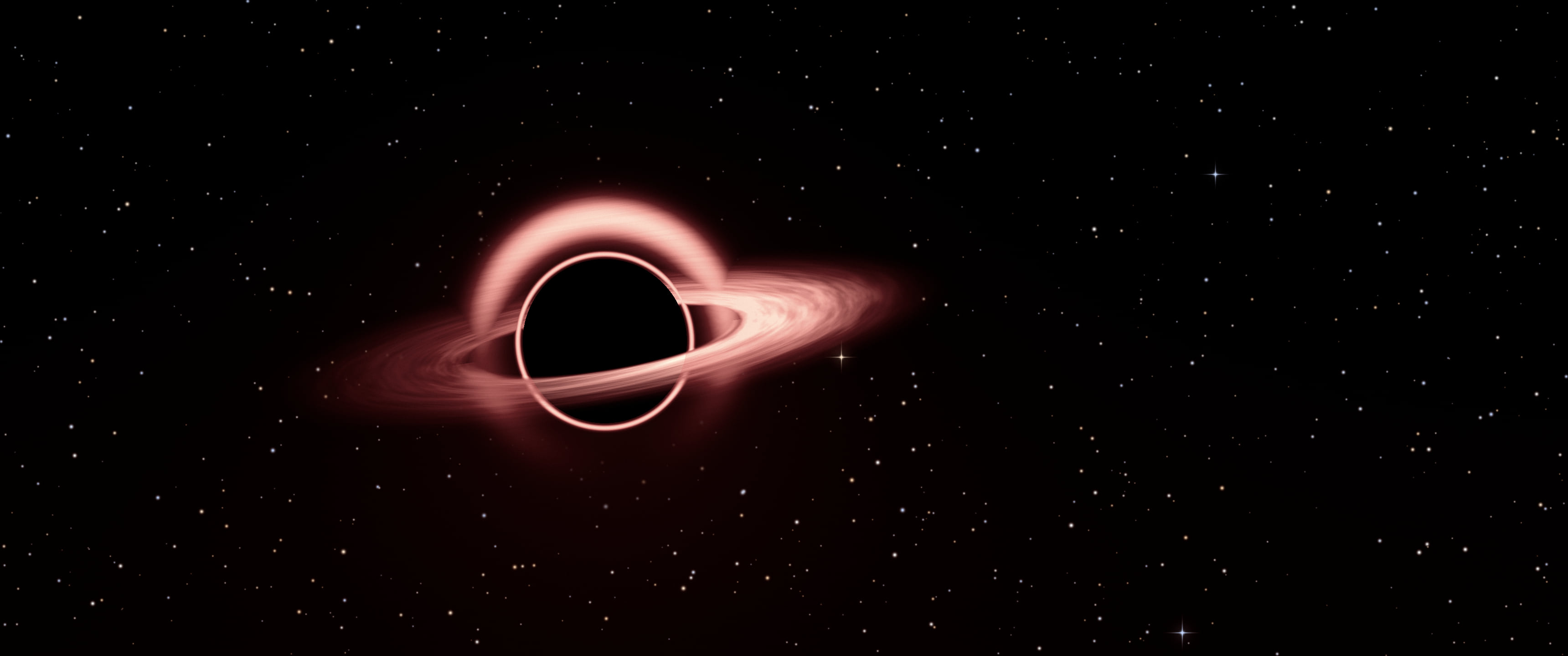 Dark Red Black Hole ultrawide wallpaper, 3440 × 1440