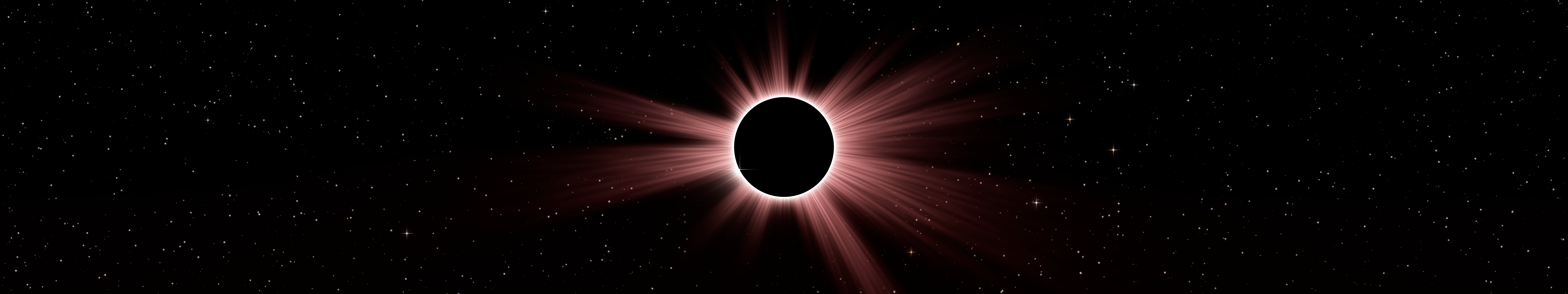 Dark Red Eclipse triple monitor wallpaper, 7680 × 1440