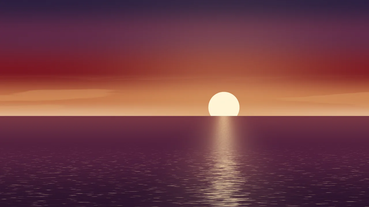 Dark Red Ocean Sunset desktop wallpaper in 4K