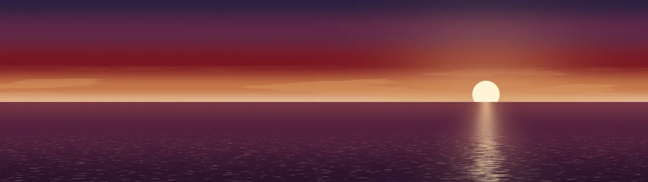 Dark Red Ocean Sunset dual monitor wallpaper, 7680 × 2160