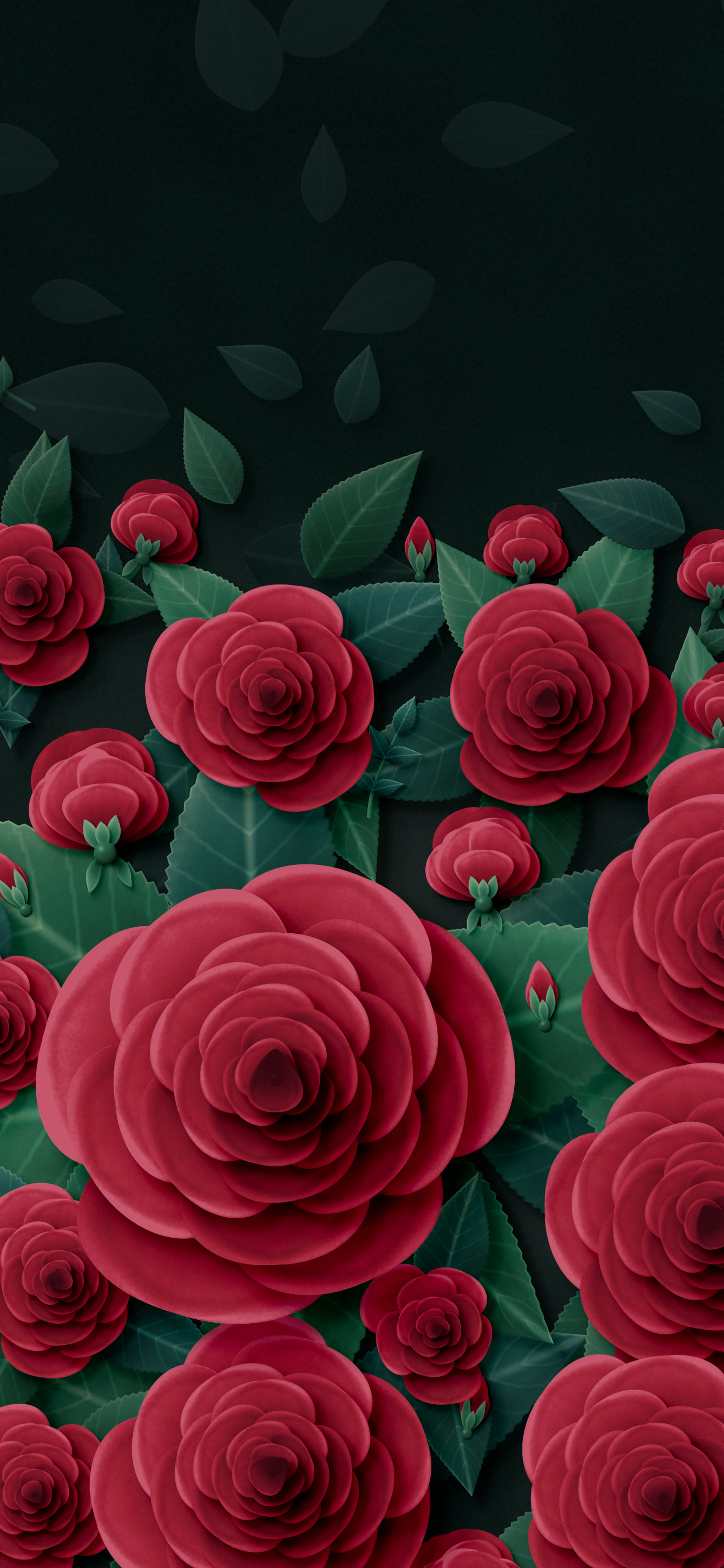 Dark Red Paper Roses wallpaper for iPhone and Android