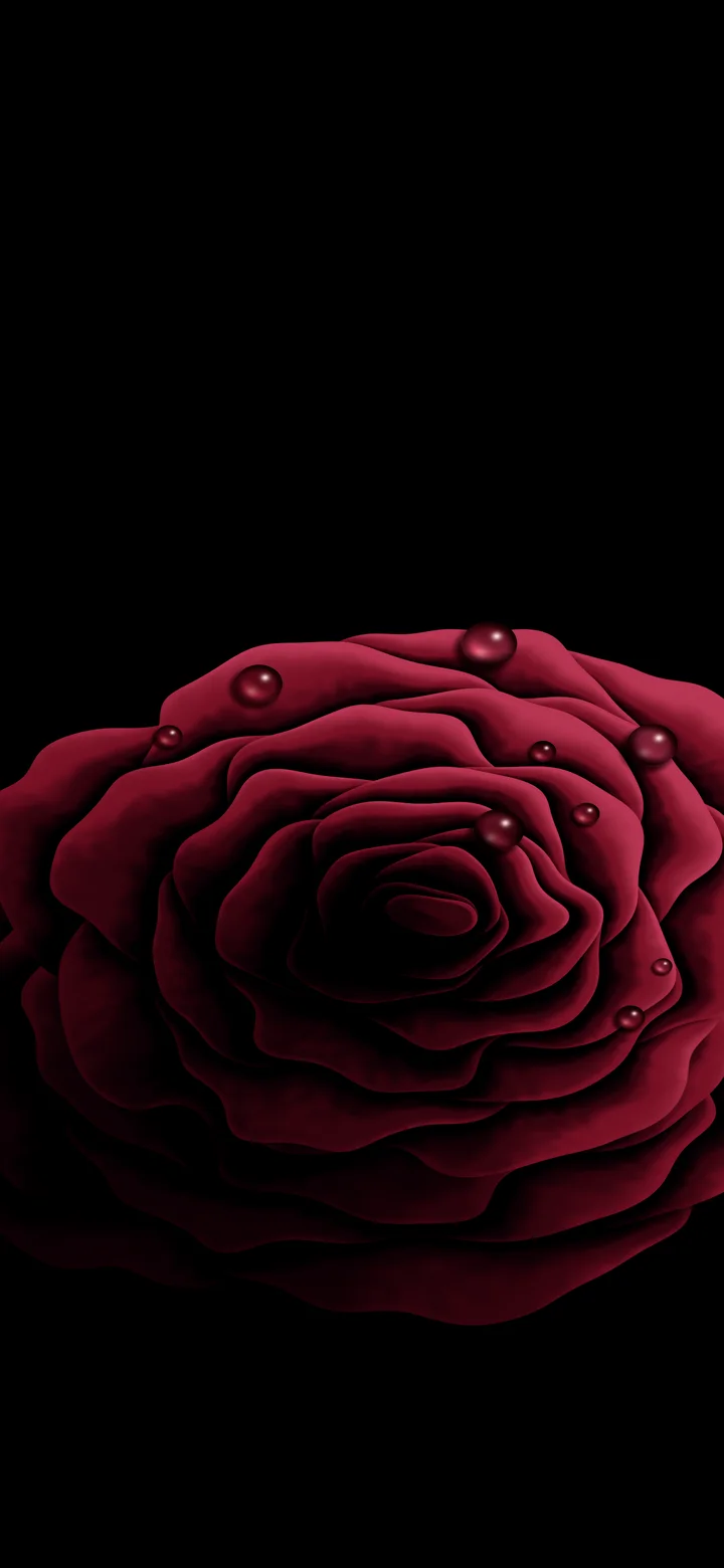 Dark Red Rose with Dew Drops wallpaper for iPhone and Android